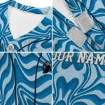 Custom Blue Wavy Energy Dog Jersey – Personalized with Name and Number