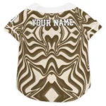 Custom Brown Wavy Energy Dog Jersey - Personalized with Name and Number