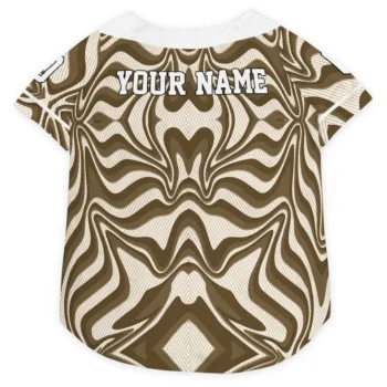 Custom Brown Wavy Energy Dog Jersey - Personalized with Name and Number