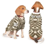 Custom Brown Wavy Energy Dog Jersey – Personalized with Name and Number