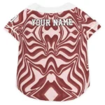 Custom Burgundy Wavy Energy Dog Jersey – Personalized with Name and Number