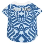 Custom Dark Blue Wavy Energy Dog Jersey – Personalized with Name and Number