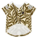 Custom Gold Wavy Energy Dog Jersey – Personalized with Name and Number