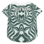 Custom Green Wavy Energy Dog Jersey – Personalized with Name and Number