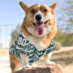 Custom Green Wavy Energy Dog Jersey – Personalized with Name and Number