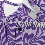 Custom Hot Purple Wavy Energy Dog Jersey – Personalized with Name and Number