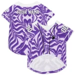Custom Hot Purple Wavy Energy Dog Jersey – Personalized with Name and Number