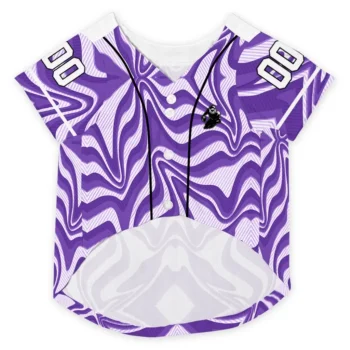 Custom Hot Purple Wavy Energy Dog Jersey - Personalized with Name and Number
