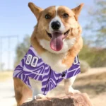 Custom Hot Purple Wavy Energy Dog Jersey – Personalized with Name and Number