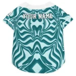 Custom Midnight Green Wavy Energy Dog Jersey – Personalized with Name and Number