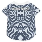 Custom Navy Blue Wavy Energy Dog Jersey - Personalized with Name and Number