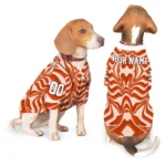 Custom Orange Wavy Energy Dog Jersey – Personalized with Name and Number