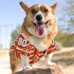 Custom Orange Wavy Energy Dog Jersey – Personalized with Name and Number