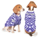 Custom Purple Wavy Energy Dog Jersey – Personalized with Name and Number