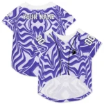 Custom Purple Wavy Energy Dog Jersey – Personalized with Name and Number