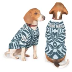 Custom Steel Blue Wavy Energy Dog Jersey – Personalized with Name and Number