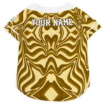 Custom Yellow Wavy Energy Dog Jersey - Personalized with Name and Number