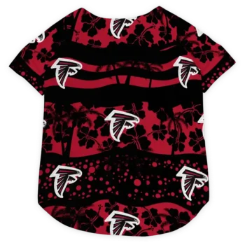 Atlanta Football Style Dog Jersey - Palm Retro Black and Red