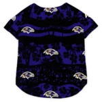 Baltimore Football Style Dog Jersey - Palm Retro Black and Purple
