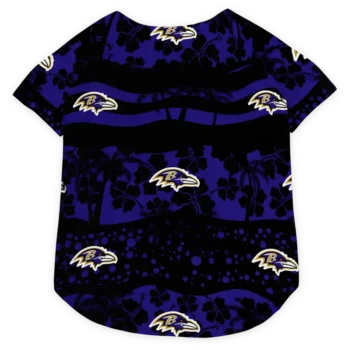 Baltimore Football Style Dog Jersey - Palm Retro Black and Purple