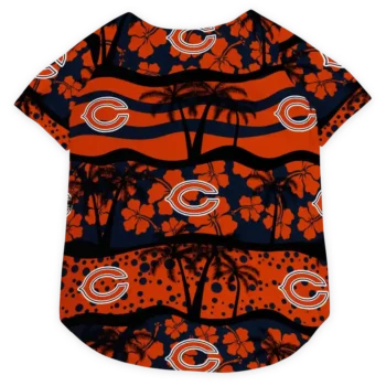 Chicago Football Style Dog Jersey - Palm Retro Black and Blue