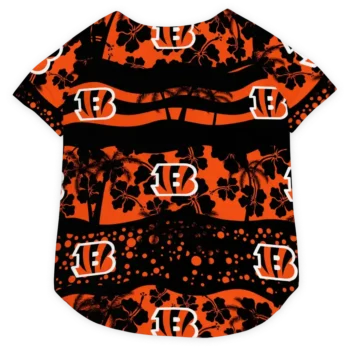 Cincinnati Football Style Dog Jersey - Palm Retro Black and Orange