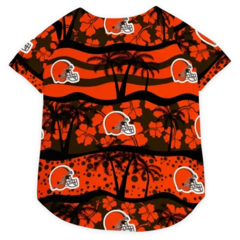 Cleveland Football Style Dog Jersey - Palm Retro Black and Brown
