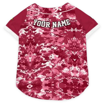 Custom Arizona Football Style Dog Jersey - Daring Camo Red