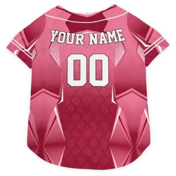 Custom Arizona Football Style Dog Jersey - Striped Collar Red
