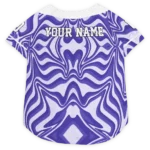 Custom Baltimore Football Style Dog Jersey - Wavy Energy Purple