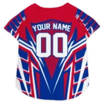 Custom Buffalo Football Style Dog Jersey - Armored Block Red