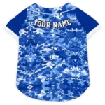 Custom Buffalo Football Style Dog Jersey - Daring Camo Blue