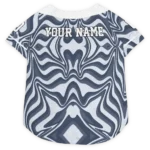 Custom Chicago Football Style Dog Jersey - Wavy Energy Blue