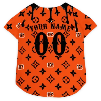 Custom Cincinnati Football Style Dog Jersey - Monogram Classic Orange