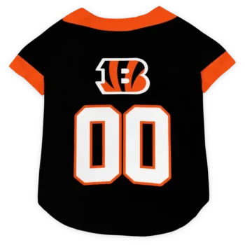 Custom Cincinnati Football Style Dog Jersey - Tuxedo Print Black and Orange