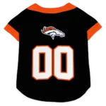 Custom Denver Football Style Dog Jersey - Tuxedo Print Black and Orange