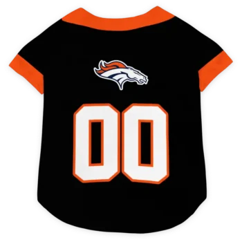 Custom Denver Football Style Dog Jersey - Tuxedo Print Black and Orange