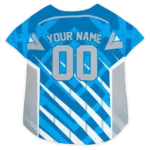 Custom Detroit Football Style Dog Jersey - Armor Lines Blue