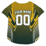 Custom Green Bay Football Style Dog Jersey - Chevron Polka Green
