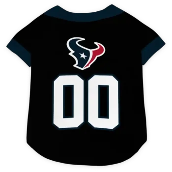 Custom Houston Football Style Dog Jersey - Tuxedo Print Black and Blue