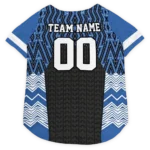 Custom Indianapolis Football Style Dog Jersey - Chevron Zigzag Black and Blue