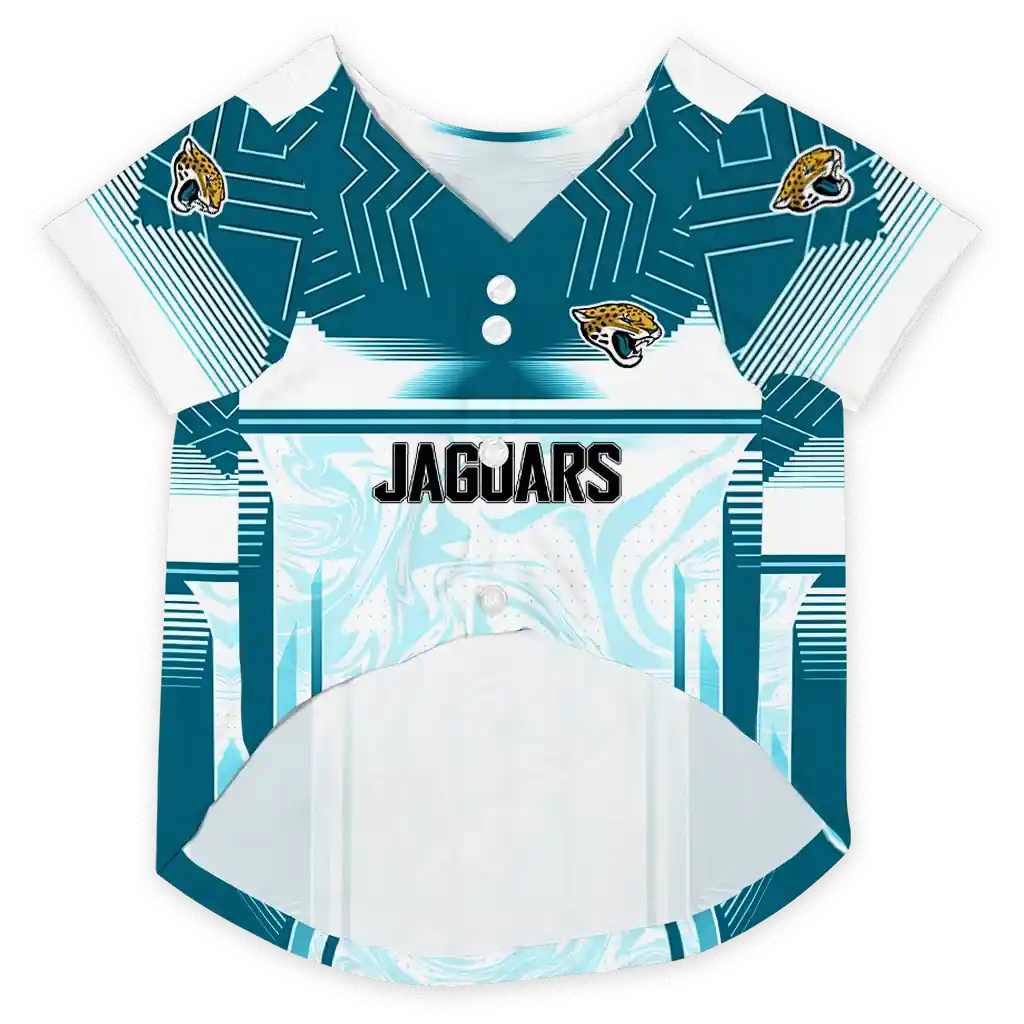 custom-jacksonville-jaguars-hexagon-burst-teal-white-pet-jersey-fashion-forward.webp