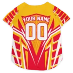 Custom Kansas City Football Style Dog Jersey - Armored Block Gold