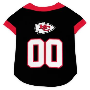 Custom Kansas City Football Style Dog Jersey - Tuxedo Print Black and Red