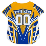 Custom Los Angeles Rams Football Style Dog Jersey - Armored Block Orange