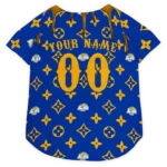 Custom Los Angeles Rams Football Style Dog Jersey - Monogram Classic Blue