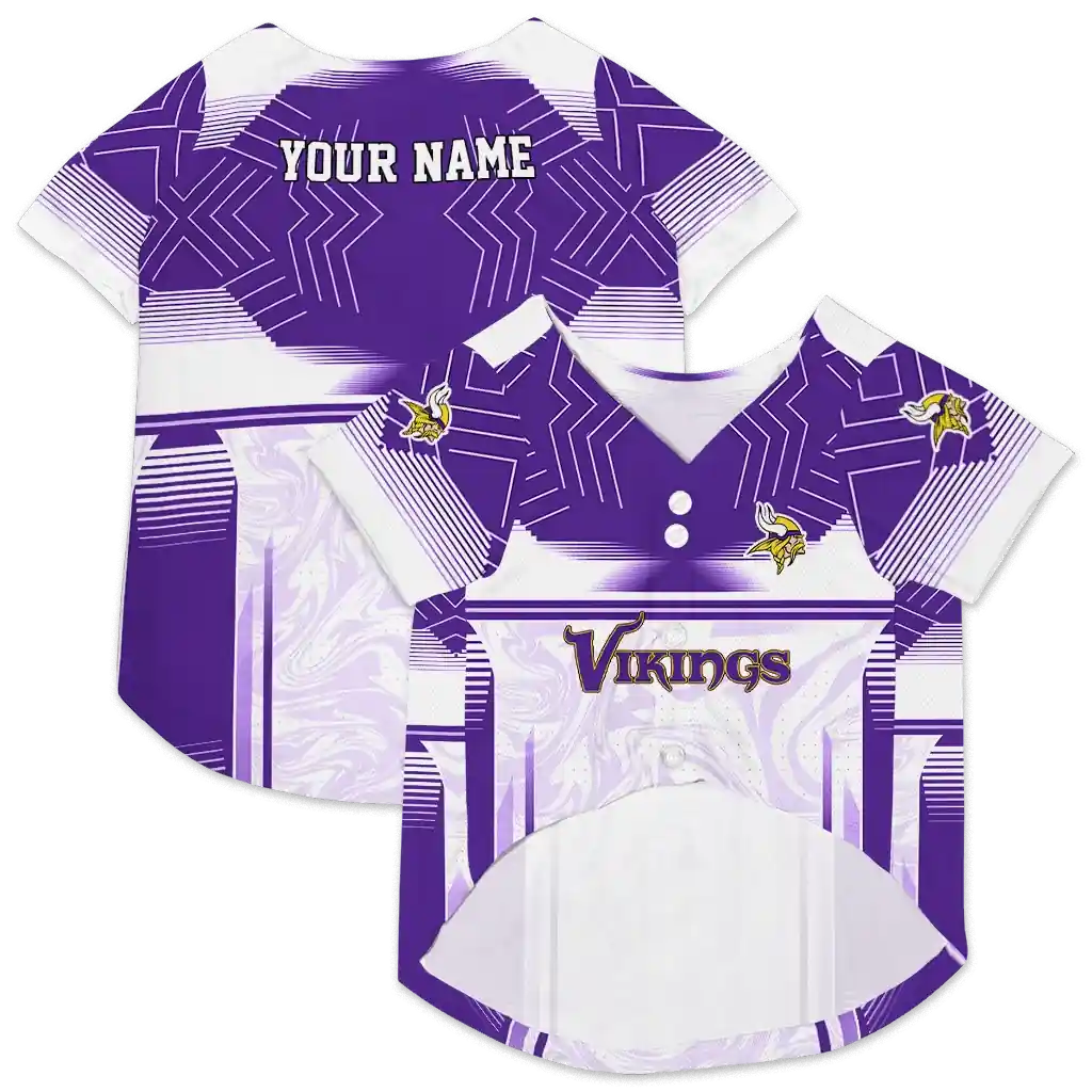 custom-minnesota-vikings-hexagon-burst-purple-white-pet-jersey-high-quality.webp