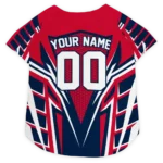 Custom New England Football Style Dog Jersey - Armored Block Red