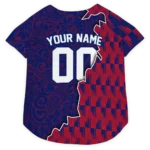 Custom New York Giants Football Style Dog Jersey - T-Rex Patterns Blue