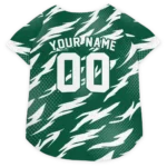 Custom New York Jets Football Style Dog Jersey - Lightning Streaks Green